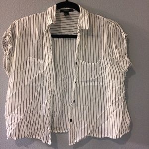 striped cropped blouse